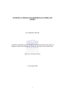 mandume ya ndemufayo`s memorials in namibia and angola