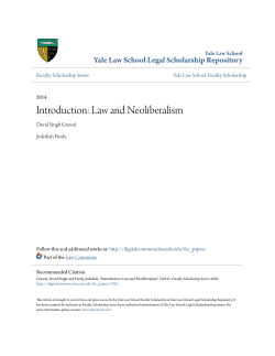 Introduction: Law and Neoliberalism