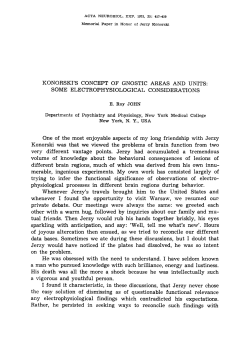 KONORSKI`S CONCEPT OF GNOSTIC AREAS AND UNITS