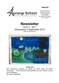 Newsletter - Aorangi School