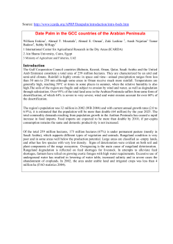 Date Palm in the GCC countries of the Arabian Peninsula