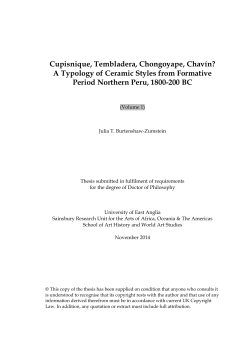 Cupisnique, Tembladera, Chongoyape, Chav&iacute;n? A Typology of