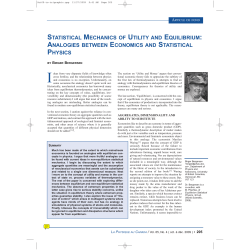 statistical mechanics of utility and equilibrium