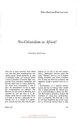 Neo-Colonialism in Africa?