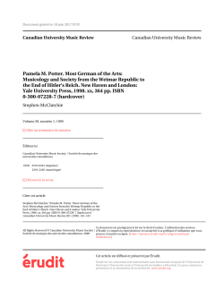 Pamela M. Potter. Most German of the Arts: Musicology and