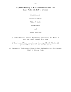 Express Delivery of Fossil Meteorites from the Inner Asteroid Belt to