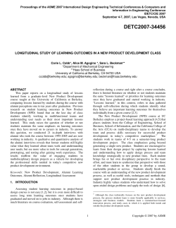 Longitudinal Study of Learning Outcomes in a New Product
