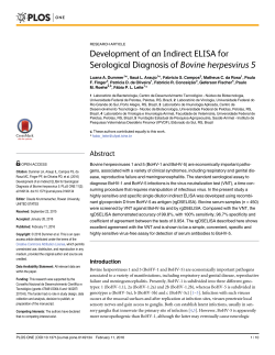 Development of an Indirect ELISA for Serological