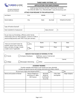 Three Wire job application form