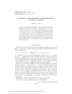 ALGEBRAIC HYPERGEOMETRIC TRANSFORMATIONS OF