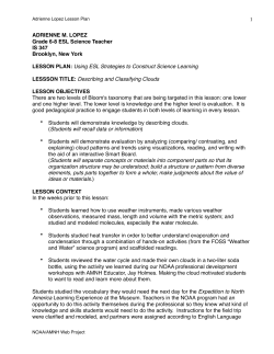 Sample Lesson Plan - American Museum of Natural History