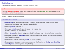 Optimization - Michael Cavers