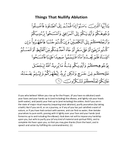 Things that Nullify Ablution