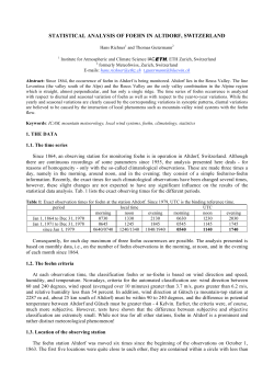 STATISTICAL ANALYSIS OF FOEHN IN ALTDORF, SWITZERLAND