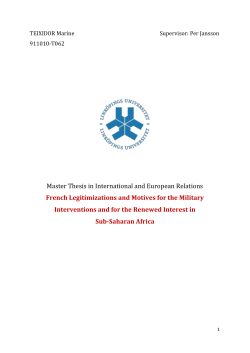 Master Thesis in International and European Relations French