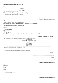 Calculator Questions June 2016
