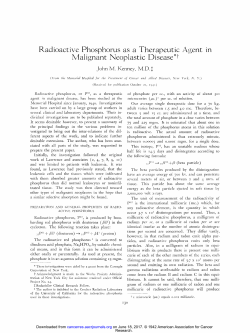 Radioactive Phosphorus as a Therapeutic Agent