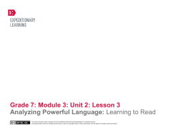 Grade 7 ELA Module 3, Unit 2, Lesson 3