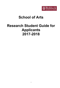 School of Arts Guide for Applicants here