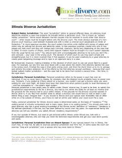 Illinois Divorce Jurisdiction - Illinois Family Law Child Custody and