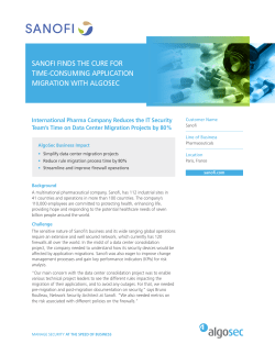 SANOFI FINDS THE CURE FOR TIME