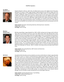 MLBPAA Speakers - Major League Baseball Players Alumni