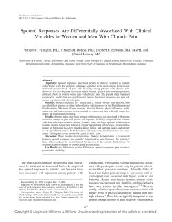 Spousal Responses Are Differentially Associated With Clinical