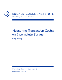 Measuring Transaction Costs: An Incomplete Survey