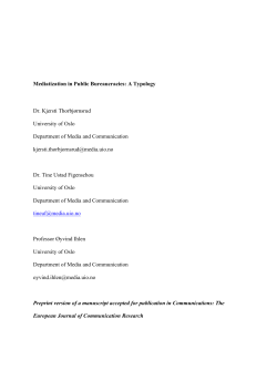 Mediatization of Public Bureaucracies