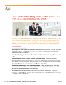 Cisco Visual Networking Index: Global Mobile Data Traffic Forecast