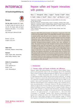 Heparan sulfate and heparin interactions with proteins