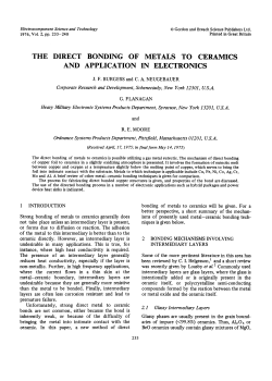 the direct bonding of metals to ceramics and application in