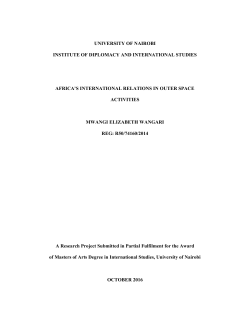 Africa`s International Relations In Outer Space