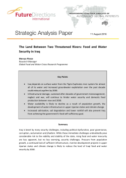 The Land Between Two Threatened Rivers: Food and Water