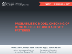 Probabilistic model checking of DTMC models of user