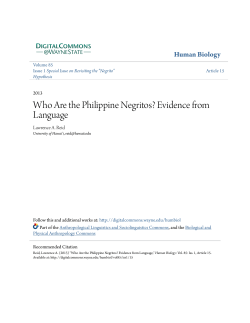 Who Are the Philippine Negritos? Evidence from Language