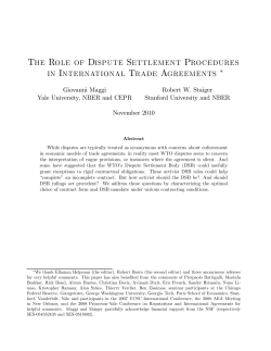 The Role of Dispute Settlement Procedures in