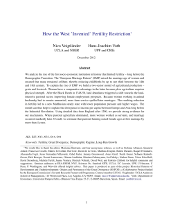 How the West `Invented` Fertility Restriction