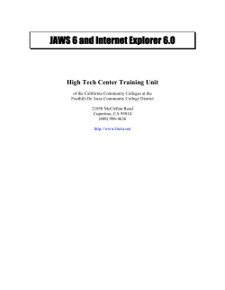 JAWS 5 and Internet Explorer 6 - High Tech Center Training Unit