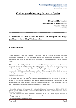 Gambling online regulation in Spain