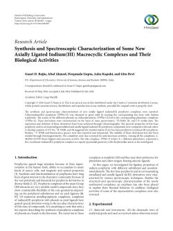 Synthesis and Spectroscopic Characterization of Some New Axially