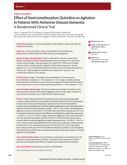 Effect of Dextromethorphan-Quinidine on Agitation in Patients With