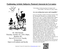 Fashioning Artistic Subjects: Pastoral Ataraxia in Cervantes