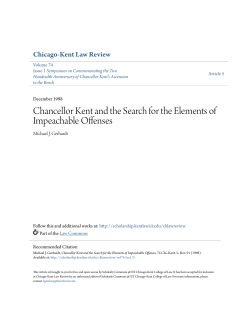 Chancellor Kent and the Search for the Elements of Impeachable