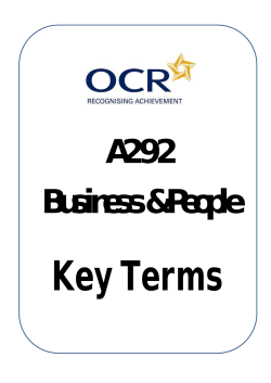 A292 key terms booklet