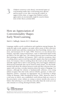 How an Appreciation of Conventionality Shapes Early Word Learning
