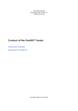 Conduct of the OneSKY Tender - Australian National Audit Office