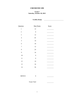 Exam I key - MSU Chemistry