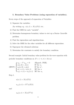5. Boundary Value Problems (using separation of variables). Seven