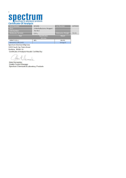 Certificate Of Analysis